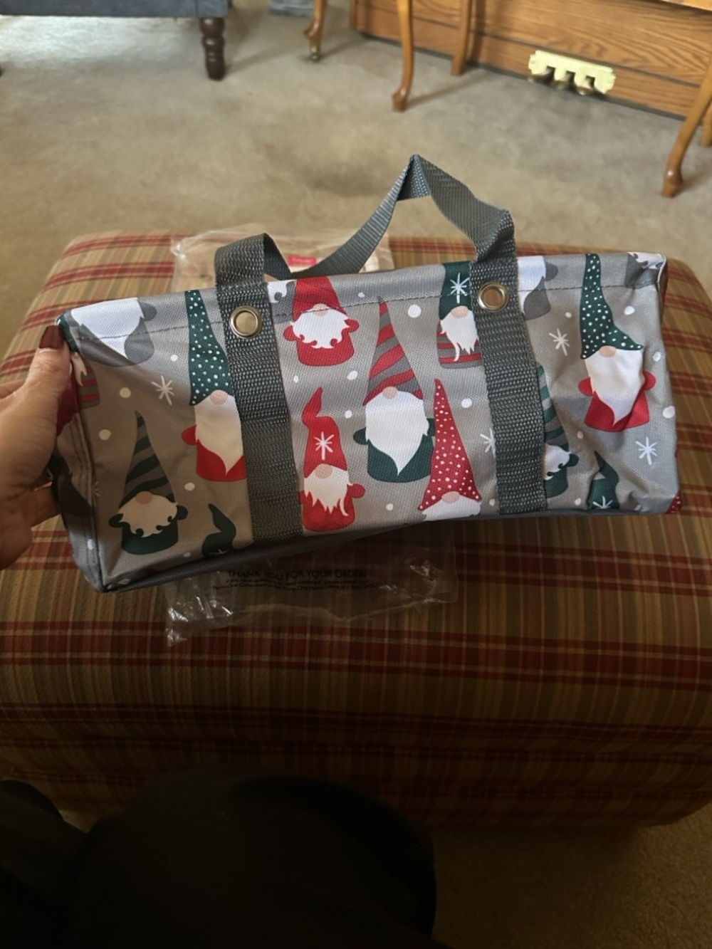Christmas 31 tiny tote- Gnome for the Holidays- thirty one retired- NIP